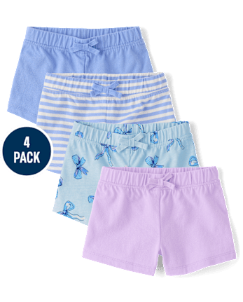 Toddler Girls Print Shorts 4-Pack