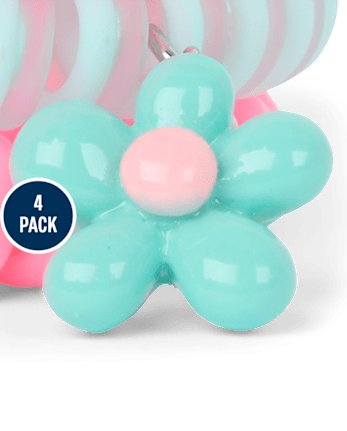 Girls Flower Coil Bracelet 4-Pack