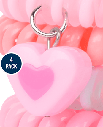 Girls Flower Coil Bracelet 4-Pack