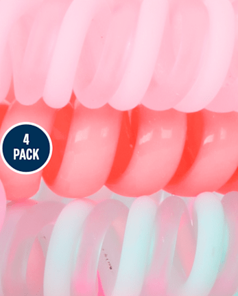 Girls Flower Coil Bracelet 4-Pack