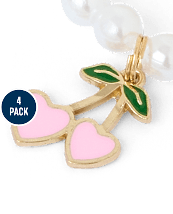 Bracelet de perles cerises pour filles (lot de 4)