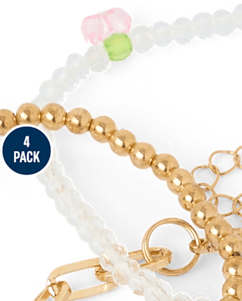 Bracelet de perles cerises pour filles (lot de 4)