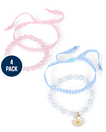 Girls Gingham Bracelet 4-Pack