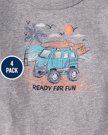 Baby And Toddler Boys Summer Graphic Tee 4-Pack