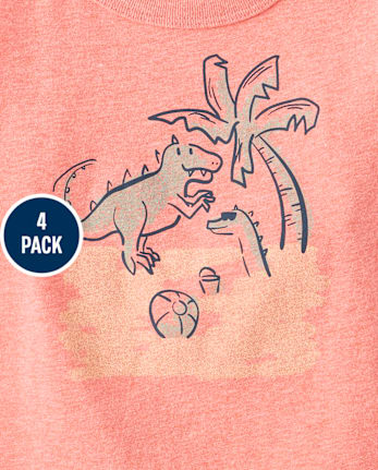 Baby And Toddler Boys Summer Graphic Tee 4-Pack