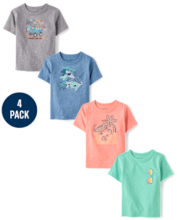 Baby And Toddler Boys Summer Graphic Tee 4-Pack