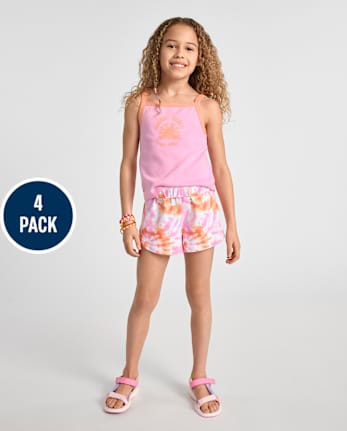 Lot de 4 shorts tie-dye dauphin pour filles