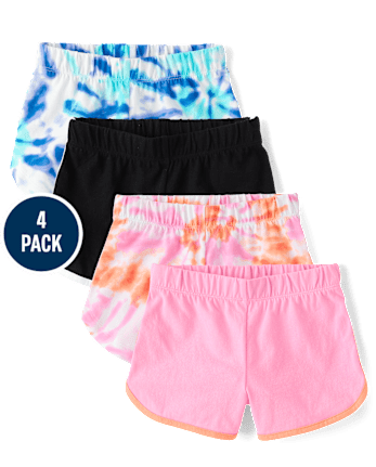 Lot de 4 shorts tie-dye dauphin pour filles