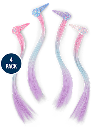 Girls Seashell Hair Extension Hair Clip 4-Pack
