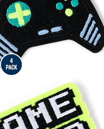 Boys Embroidered Video Game Patch 4-Pack