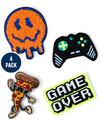 Boys Embroidered Video Game Patch 4-Pack