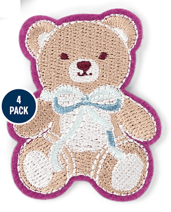 Girls Embroidered Love Patch 4-Pack