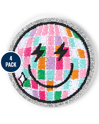 Girls Embroidered Lightning Bolt Patch 4-Pack