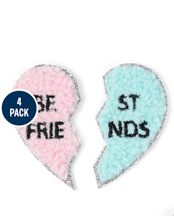 Girls Embroidered BFF Patch 4-Pack