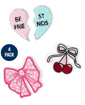 Girls Embroidered BFF Patch 4-Pack