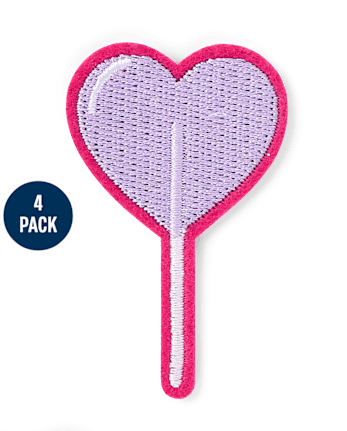 Girls Embroidered Food Patch 4-Pack