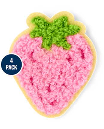 Girls Embroidered Food Patch 4-Pack