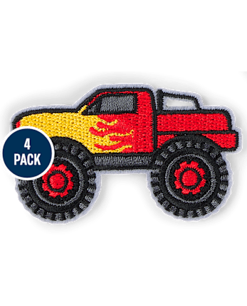 Boys Embroidered Racecar Patch 4-Pack