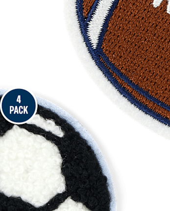 Boys Embroidered Sports Patch 4-Pack