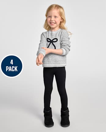 Toddler Girls Bow Leggings 4-Pack
