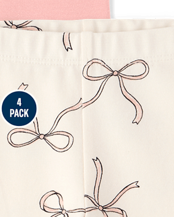 Toddler Girls Bow Leggings 4-Pack