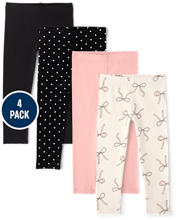 Toddler Girls Bow Leggings 4-Pack