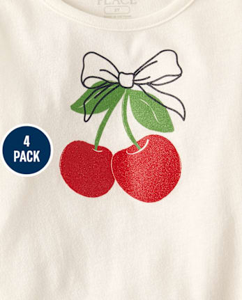 Toddler Girls Cherry Top 4-Pack