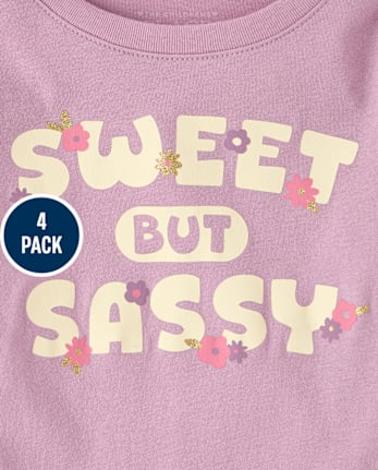 Baby And Toddler Girls Butterfly Graphic Tee 4-Pack