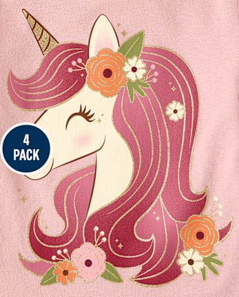 Baby And Toddler Girls Butterfly Graphic Tee 4-Pack