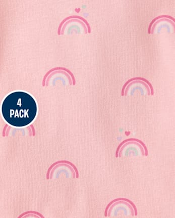 Toddler Girls Rainbow Top 4-Pack