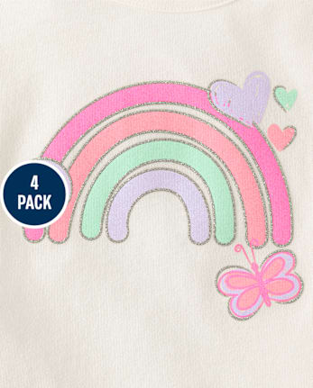 Toddler Girls Rainbow Top 4-Pack