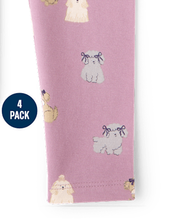 Toddler Girls Dog Leggings 4-Pack