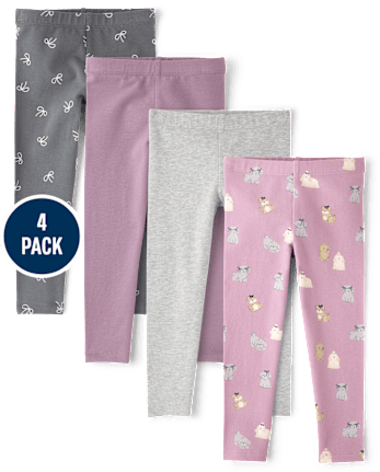 Toddler Girls Dog Leggings 4-Pack