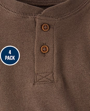 Baby Boys Henley Bodysuit 4-Pack