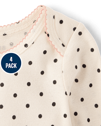 Baby Girls Bow Bodysuit 4-Pack