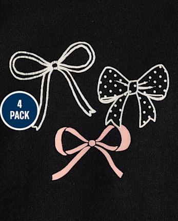 Baby Girls Bow Bodysuit 4-Pack