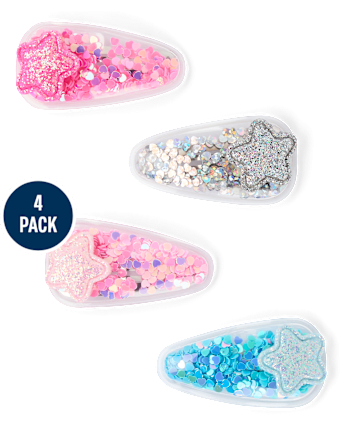 Girls Shakey Star Hair Clip 4-Pack