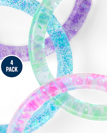Girls Glitter Bangle Bracelet 4-Pack