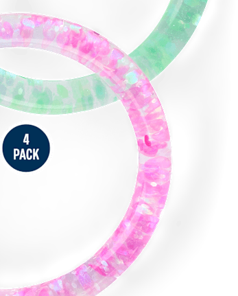 Girls Glitter Bangle Bracelet 4-Pack