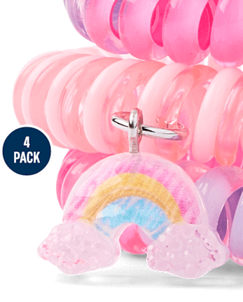 Girls Butterfly Coil Bracelet 4-Pack - MULTI CLR