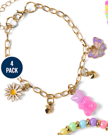 Girls Charm Bracelet 4-Pack - MULTI CLR