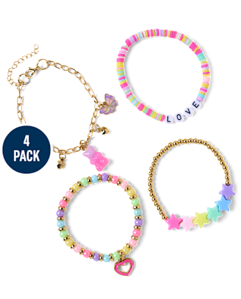 Girls Charm Bracelet 4-Pack - MULTI CLR