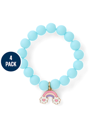Girls Beaded Charm Bracelet 4-Pack
