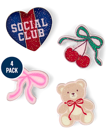 Girls Bow Enamel Pin 4-Pack