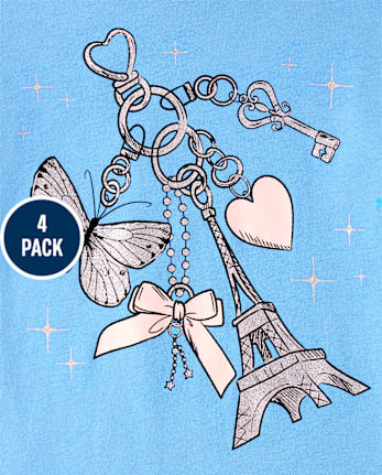 Girls Heart Graphic Tee 4-Pack - MULTI CLR