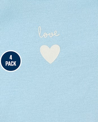 Baby Girls Heart Bodysuit 4-Pack - FAIR IVORY