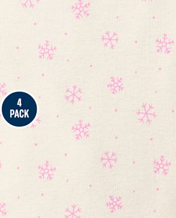Baby Girls Winter Animals Bodysuit 4-Pack - PERFECTLY PINK