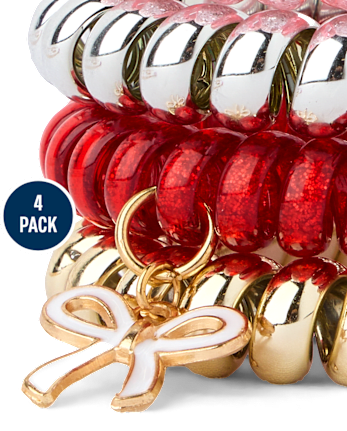 Girls Holiday Coil Bracelet 4-Pack - MULTI CLR