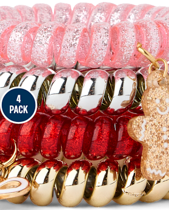 Girls Holiday Coil Bracelet 4-Pack - MULTI CLR