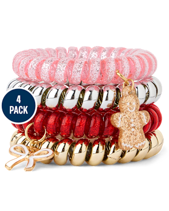 Girls Holiday Coil Bracelet 4-Pack - MULTI CLR